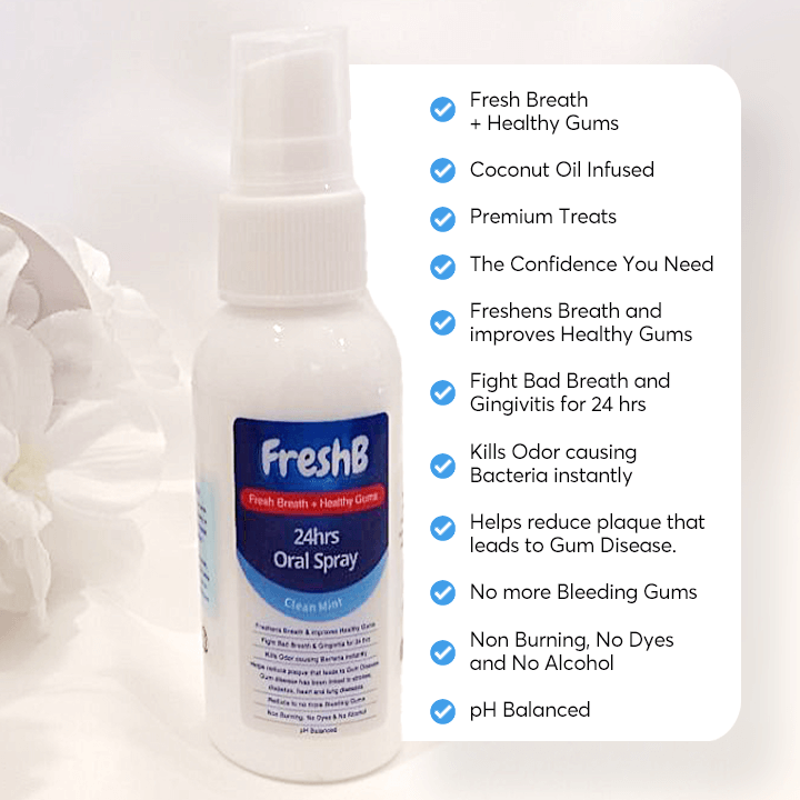 FreshB Fresh Breath + Healthy Gums 24hrs Oral Spray (Coconut Infused)