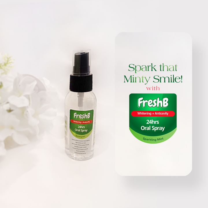 FreshB Whitening + Anticavity 24hrs Oral Spray (Sparkling Mint)